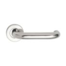 Eurospec  Fire Rated Safety Lever on Rose Pair Polished Stainless Steel