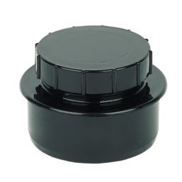 FloPlast  Push-Fit Screw-On End Cap Black 110mm