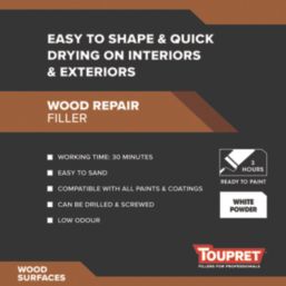 Toupret Powder Wood Filler White 1kg