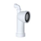 Viva  Rigid 90° Angled WC Pan Connector (1¼" Adaptor) White 320mm