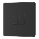 LAP  20A 16AX 2-Gang 2-Way Switch  Matt Black with Colour-Matched Inserts
