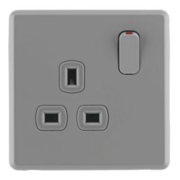 Arlec  13A 1-Gang SP Switched Socket Grey  with Colour-Matched Inserts