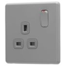 Arlec  13A 1-Gang SP Switched Socket Grey  with Colour-Matched Inserts