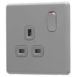 Arlec  13A 1-Gang SP Switched Socket Grey  with Colour-Matched Inserts