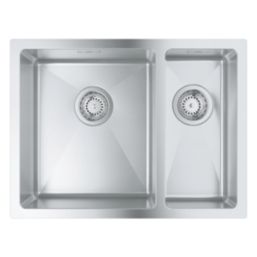 Grohe K700U Left Handed 1.5 Bowl Stainless Steel Undermount Sink  595mm x 450mm