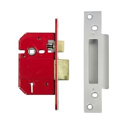 ERA Fire Rated  Satin Nickel BS 5-Lever Mortice Sashlock 64mm Case - 44mm Backset