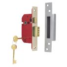 ERA Fire Rated  Satin Nickel BS 5-Lever Mortice Sashlock 64mm Case - 44mm Backset