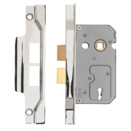 Eurospec  2 Lever Nickel-Plated Rebated Sashlock 64mm Case - 44mm Backset