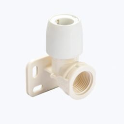 Hep2O  Plastic Push-Fit Adapting 90° Wall Plate Elbow 15mm x 1/2"