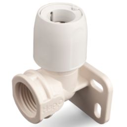Hep2O  Plastic Push-Fit Adapting 90° Wall Plate Elbow 15mm x 1/2"