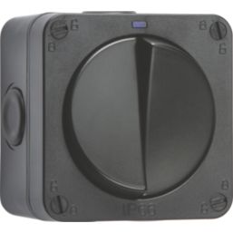Knightsbridge  IP66 20AX 2-Gang 2-Way Weatherproof Outdoor Switch with LED