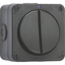 Knightsbridge  IP66 20AX 2-Gang 2-Way Weatherproof Outdoor Switch with LED