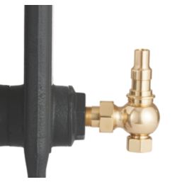 Arroll UK-28 15mm x 1/2" Antique Brass Angled Traditional Thermostatic Radiator Valve & Lockshield