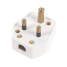 5A Unfused Round Pin Plug White
