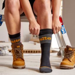 Site Toppan Work Socks Black 3-7 3 Pairs