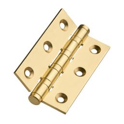 Smith & Locke Polished Brass  Ball Bearing Hinges 75mm x 50.8mm 2 Pack