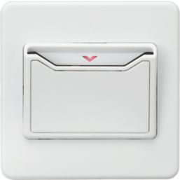 Knightsbridge  32A Key Card Switch Matt White with White Inserts