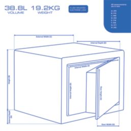 Burg-Wachter Pure Safe PS130 K  Key Freestanding Home Safe 38.8Ltr