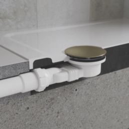 Flomasta  Shower Trap Brushed Brass 90mm