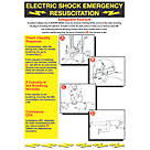 "Electric Shock Emergency Resuscitation" Safety Poster 600mm x 420mm