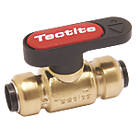 Tectite Sprint TX300 Push-Fit Full Bore 15mm Lever Ball Valve with Black Handle