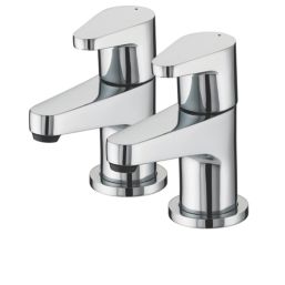 Bristan Quest Chrome 110mm Deck Mounted Lever 2 Tap Holes Bath Pillar Tap