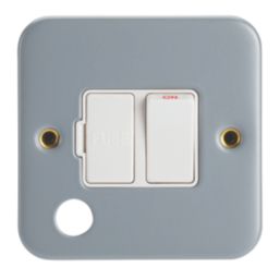Contactum  13A Switched Metal Clad Fused Spur & Flex Outlet   with White Inserts