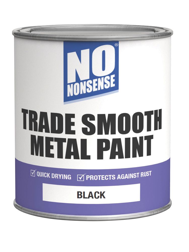No Nonsense Smooth QuickDry Metal Paint Black 750ml Screwfix