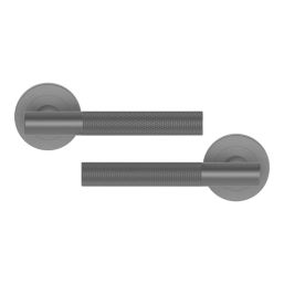 Cooke & Lewis Damgan Lever on Rose Door Handles Pair Titanium