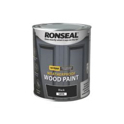 Ronseal 750ml Black Satin Wood Paint
