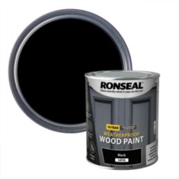 Ronseal 750ml Black Satin Wood Paint