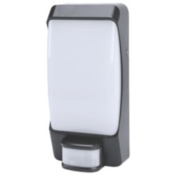 LAP  Indoor & Outdoor Square LED Bulkhead With PIR Sensor Black 12W 800lm