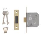Smith & Locke Fire Rated  3 Lever Electric Brass Mortice Deadlock 64mm Case - 44mm Backset