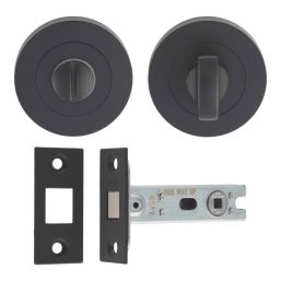 Smith & Locke Matt Black Mortice Latch & Thumbturn Set 76mm Case - 57mm Backset