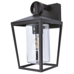 Lutec West Outdoor Lantern Wall Light Black