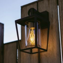 Lutec West Outdoor Lantern Wall Light Black