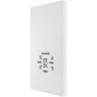 British General Evolve 2-Gang Dual Voltage Shaver Socket 115/240V Pearlescent White with White Inserts