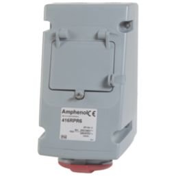 Amphenol 16A 3P+N+E Socket with 25A RCD 240/415V