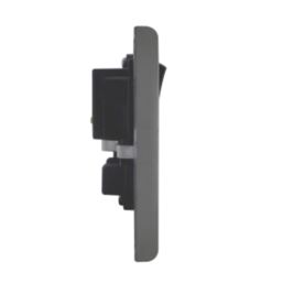 LAP  13A 2-Gang SP Switched Plug Sockets Black Nickel  with Black Inserts 5 Pack