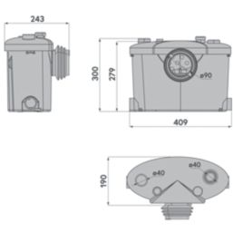 Flomasta  Macerator WC & Bathroom Top Outlet 400W 220-240V