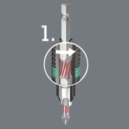 Wera Bit-Check 1/4" Hex Shank PZ BiTorsion Extra-Hard Screwdriver Bit Set 10 Pieces