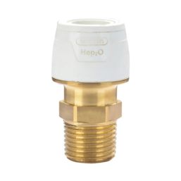 Hep2O  Plastic Push-Fit Adapting Keyless Male Coupler 15mm x 1/2"