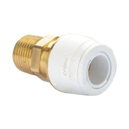 Hep2O  Plastic Push-Fit Adapting Keyless Male Coupler 15mm x 1/2"