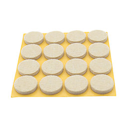 Beige Round Self-Adhesive Felt Pads 22mm x 22mm 80 Pack