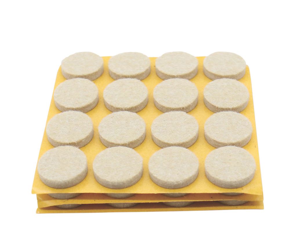 Essentials Beige Round SelfAdhesive Felt Pads 22mm x 22mm 80 Pack
