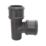 FloPlast Cast Iron Effect Push-Fit 92.5° Double Socket Branch Black 110mm