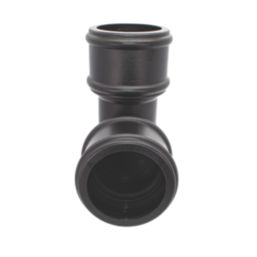 FloPlast Cast Iron Effect Push-Fit 92.5° Double Socket Branch Black 110mm