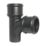FloPlast Cast Iron Effect Push-Fit 92.5° Double Socket Branch Black 110mm