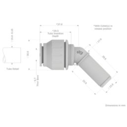 JG Speedfit  Plastic Push-Fit Equal 135° Stem Elbow 15mm