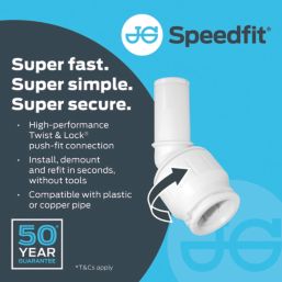 JG Speedfit  Plastic Push-Fit Equal 135° Stem Elbow 15mm